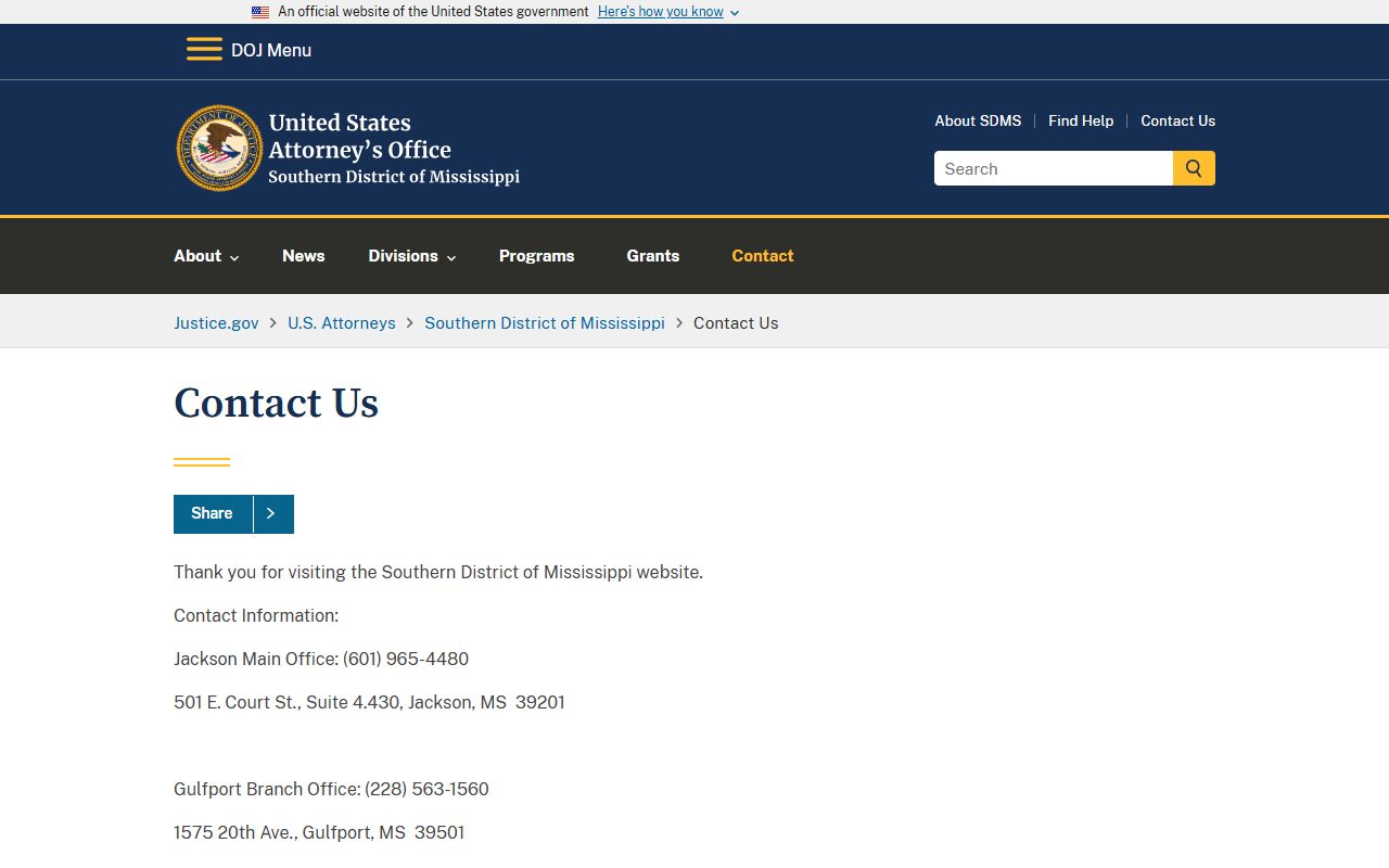 Clarke County arrest records and charge contact details at the U.S. Attorney office