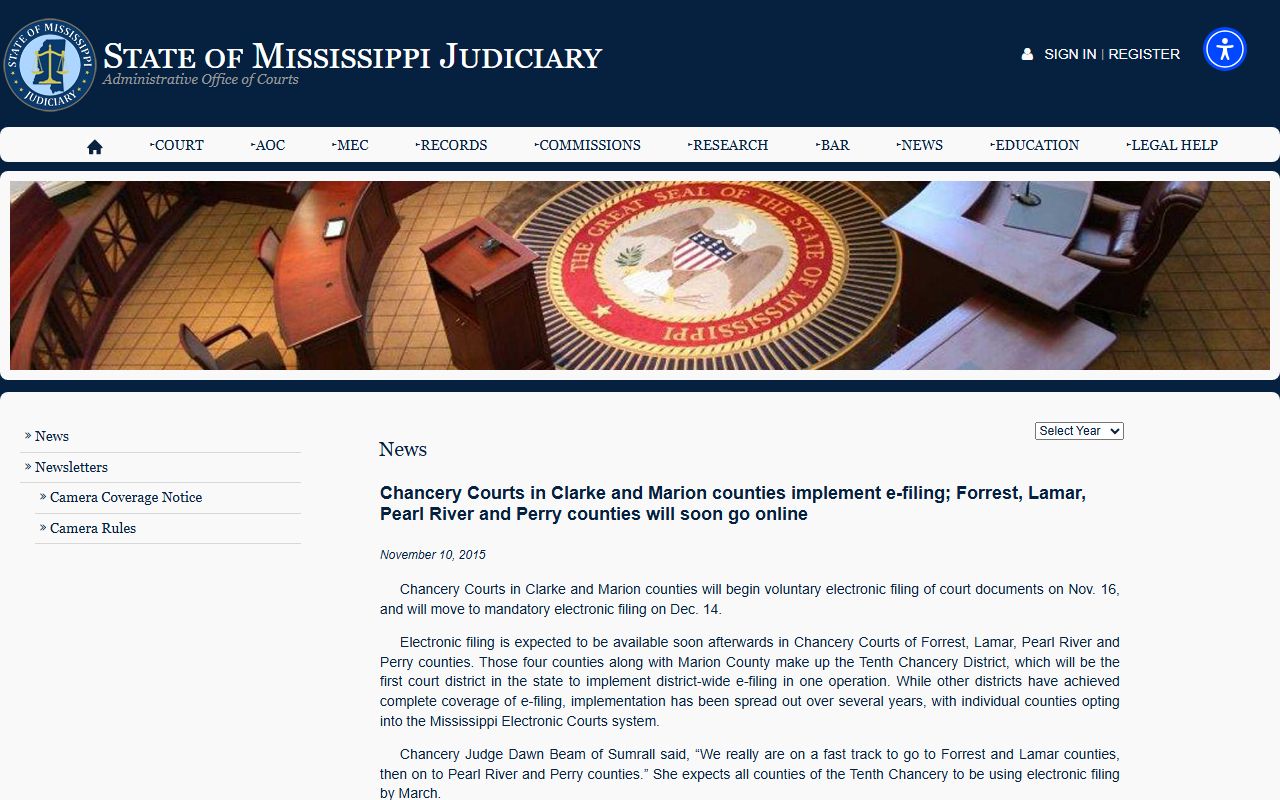 Clarke County court docket e-filing news for Clarke and Marion chancery courts