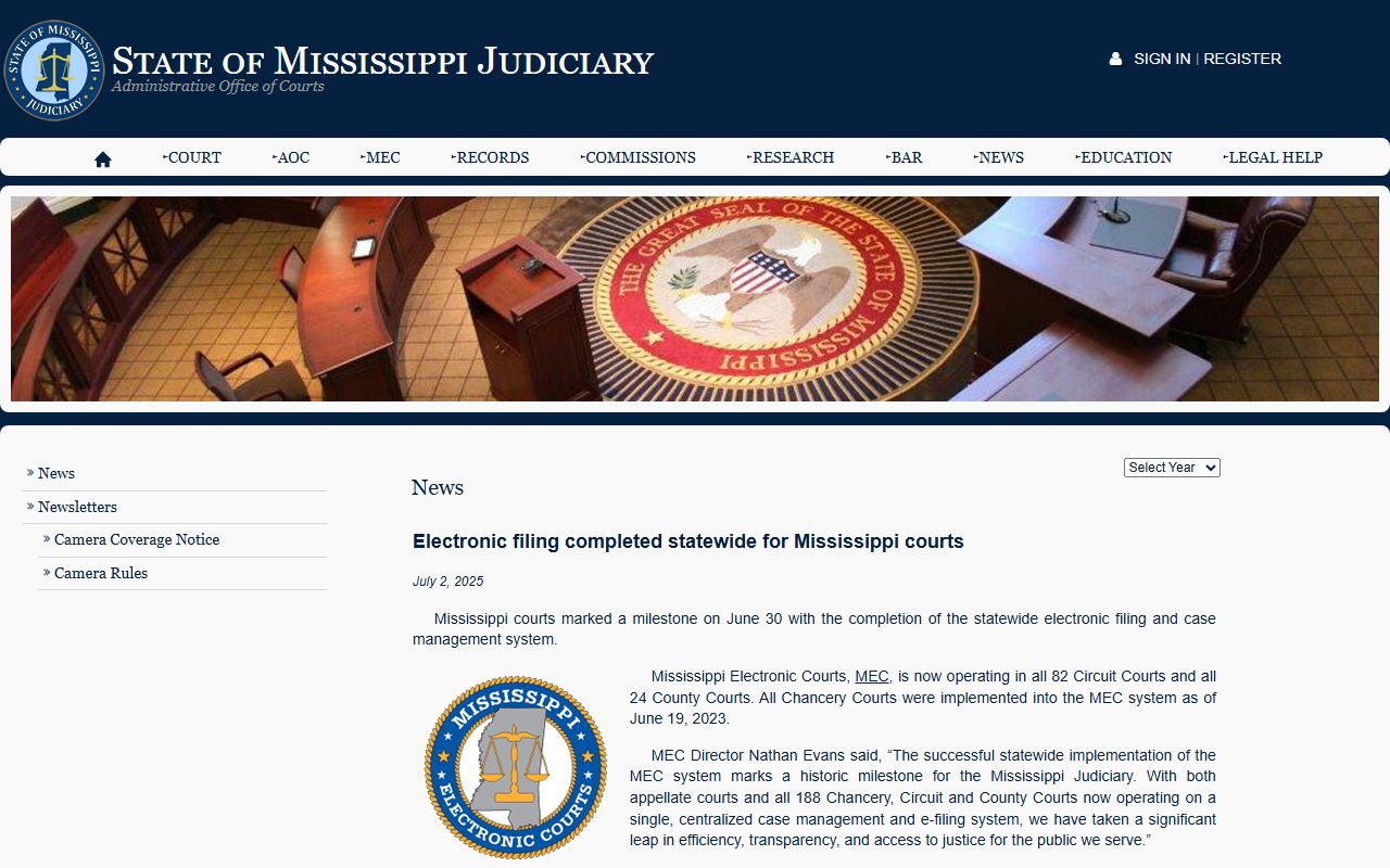 Statewide electronic filing news release tied to Clarke County court records