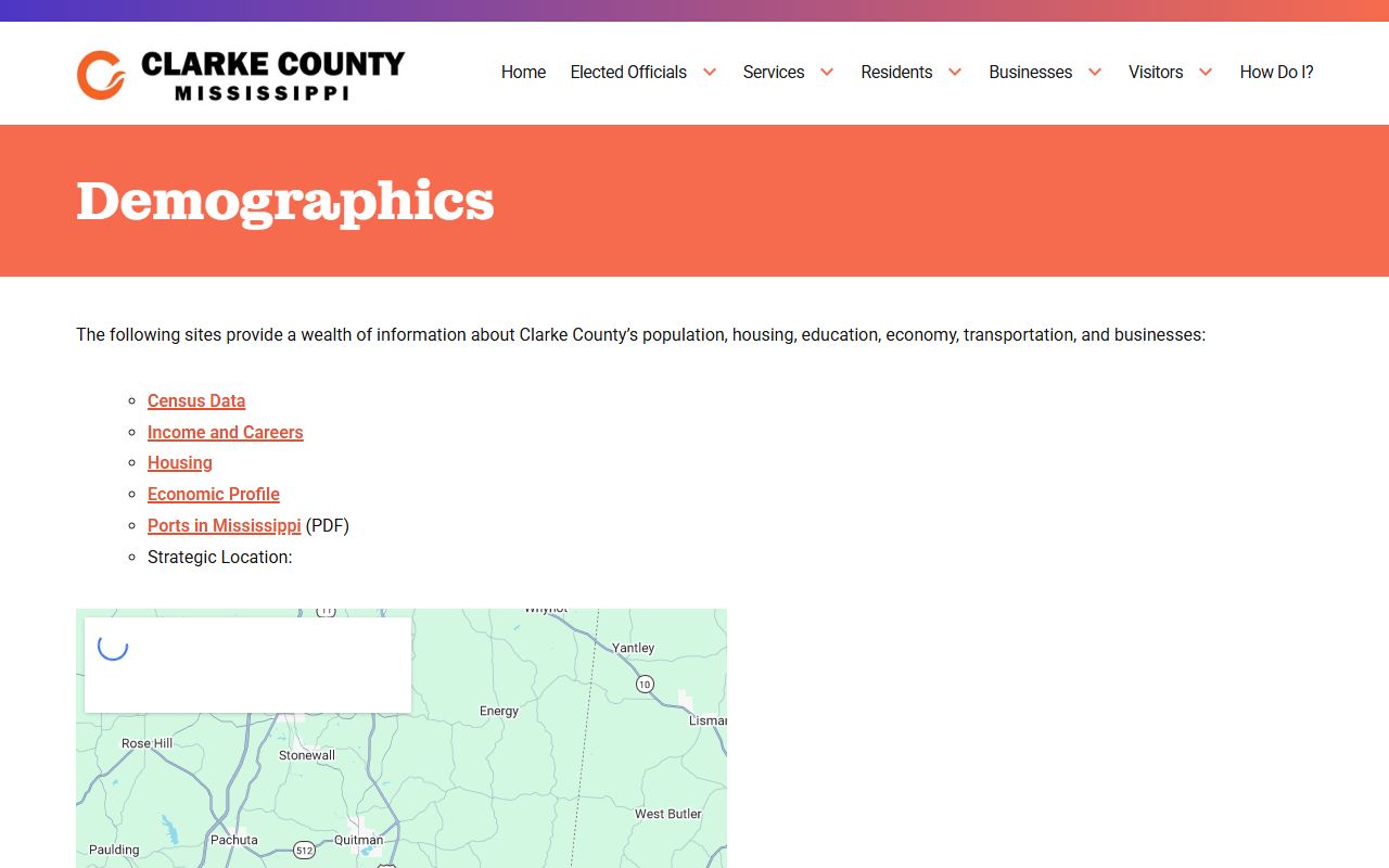Clarke County demographics page near court records resources